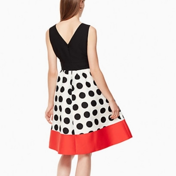 Kate Spade Grid Dot Color block Midi Dress - Picture 2 of 9